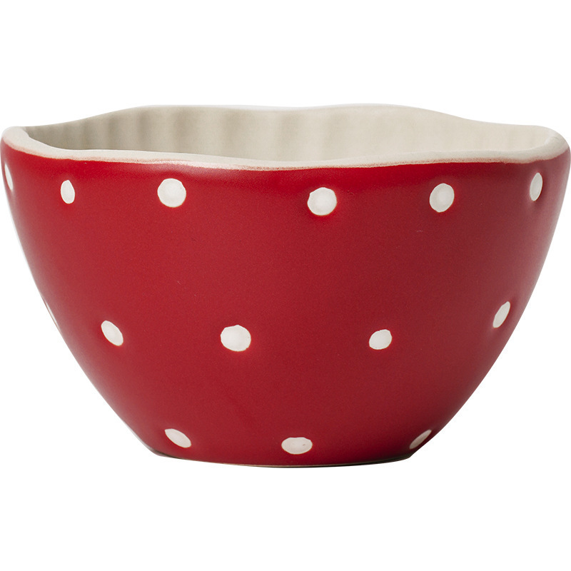 Ceramiczny czerwony grzybowy kubek na przekąski