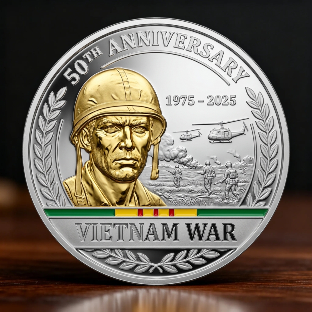 🏆Veteran Vietnam Memory - 🇺🇸 U.S.A. 50th Anniversary Vietnam War Commemorative Coin