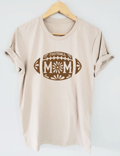 Floral Football Mom T-shirt