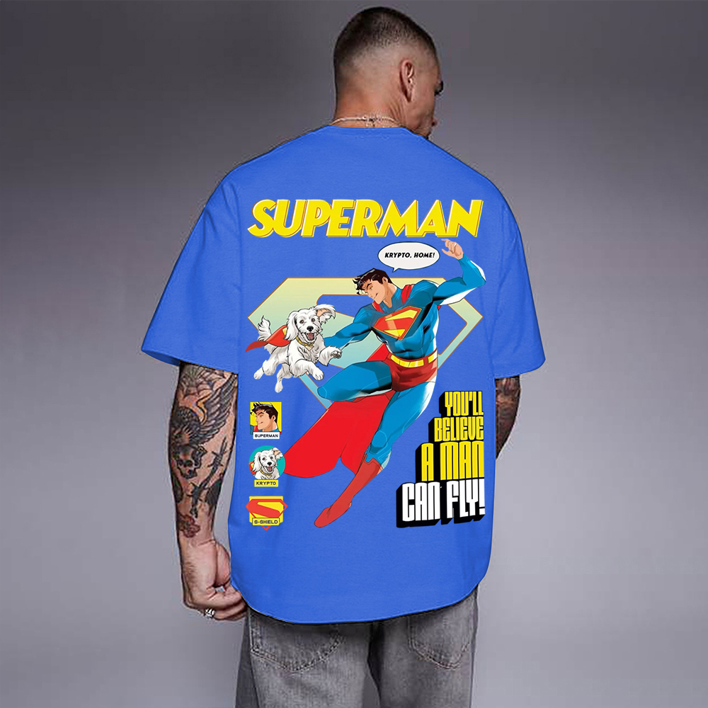 Superman Movie IP Pattern Men's Casual T-shirt