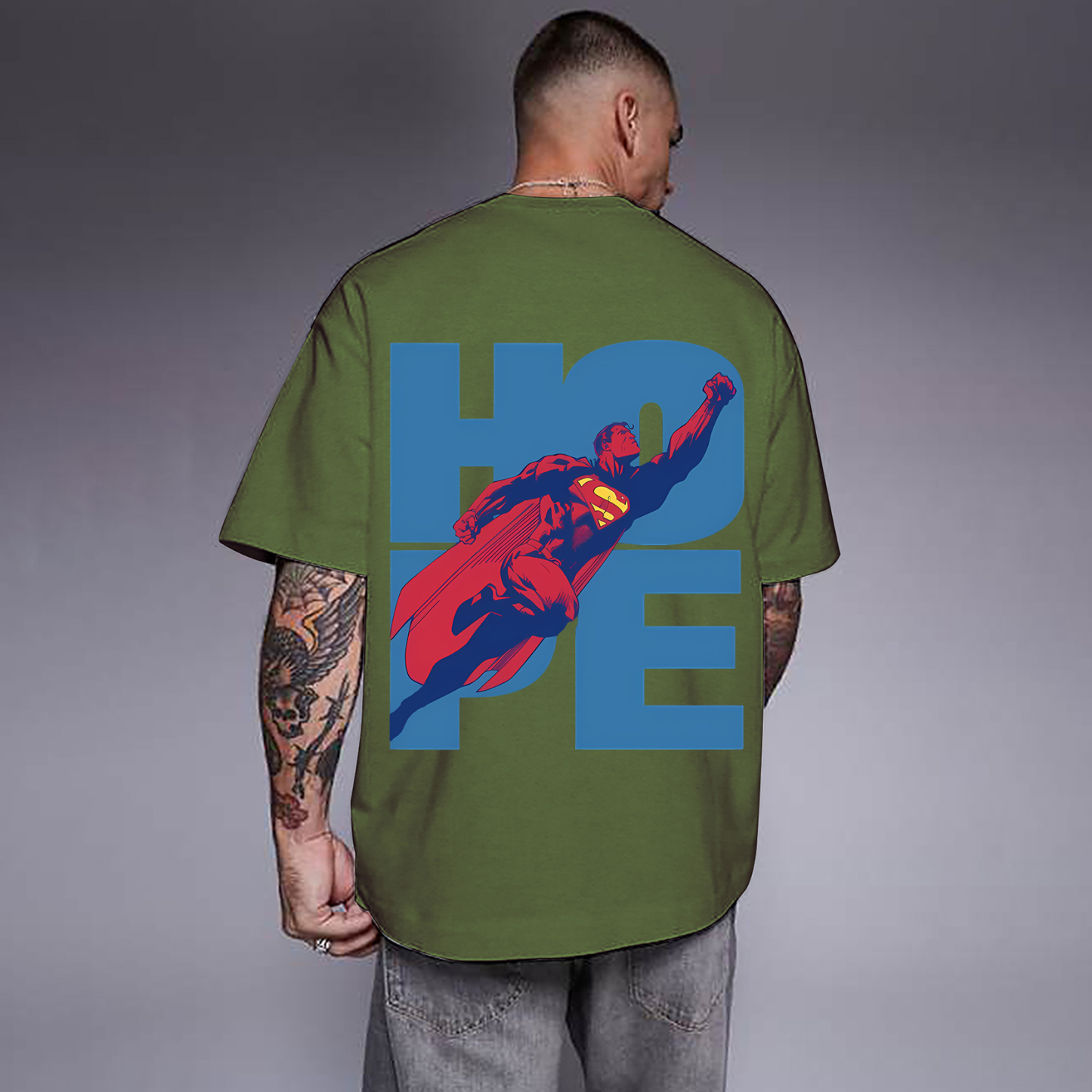 Superman Movie IP Pattern Men's Casual T-shirt