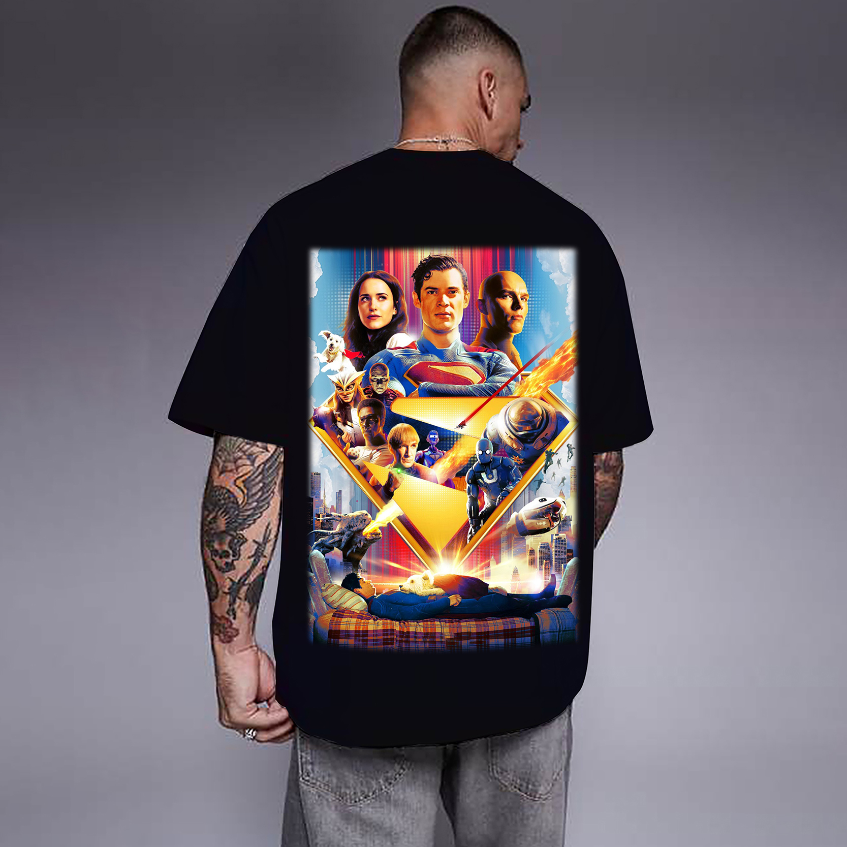 Superman Movie IP Pattern Men's Casual T-shirt