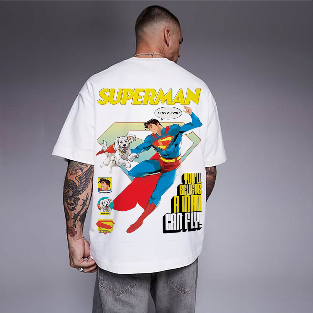Superman Movie IP Pattern Men's Casual T-shirt