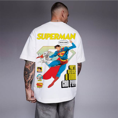 Superman Movie IP Pattern Men's Casual T-shirt