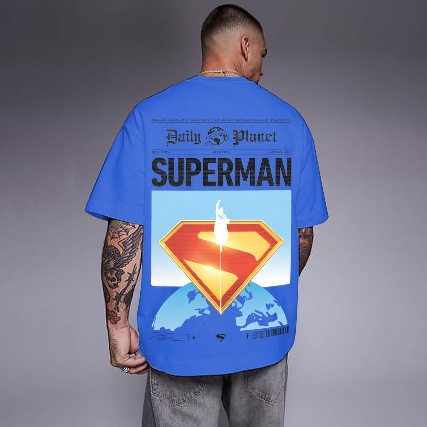 Superman Movie IP Pattern Men's Casual T-shirt