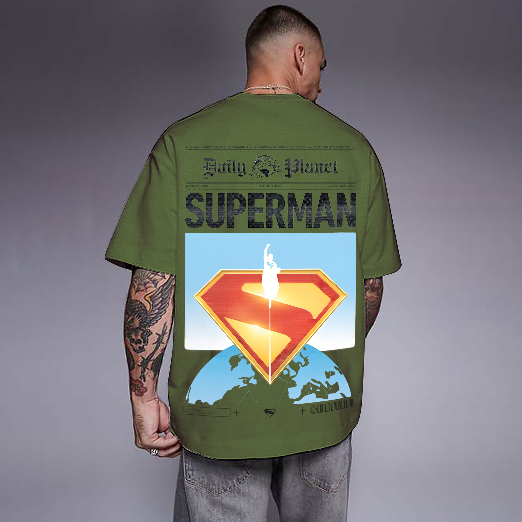 Superman Movie IP Pattern Men's Casual T-shirt