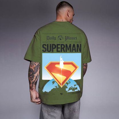 Superman Movie IP Pattern Men's Casual T-shirt