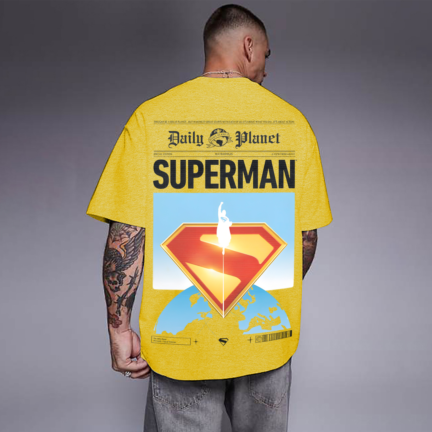Superman Movie IP Pattern Men's Casual T-shirt