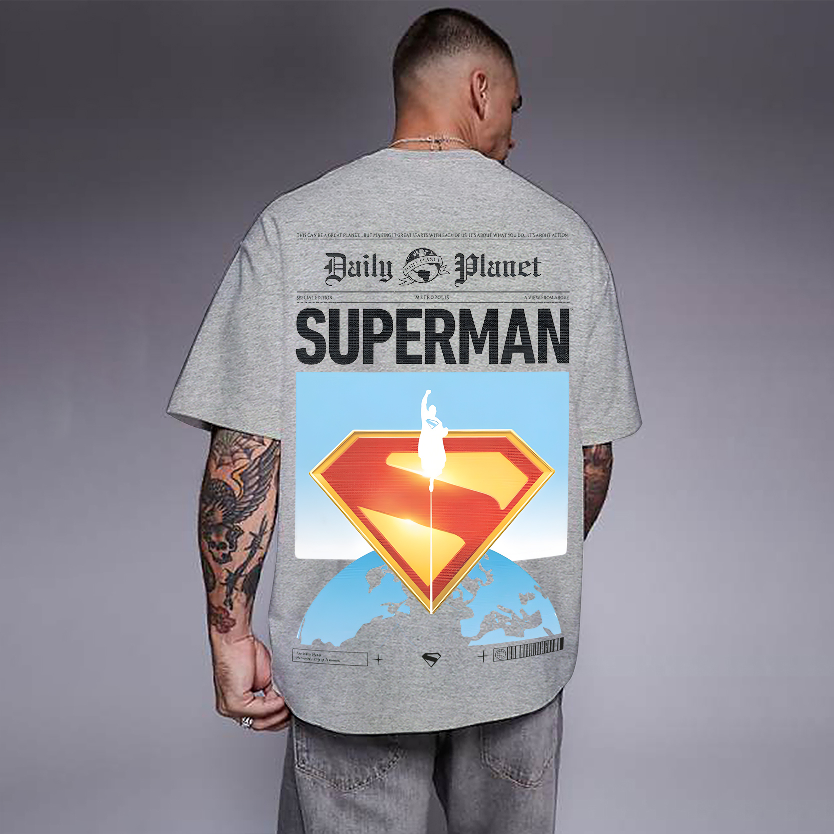 Superman Movie IP Pattern Men's Casual T-shirt