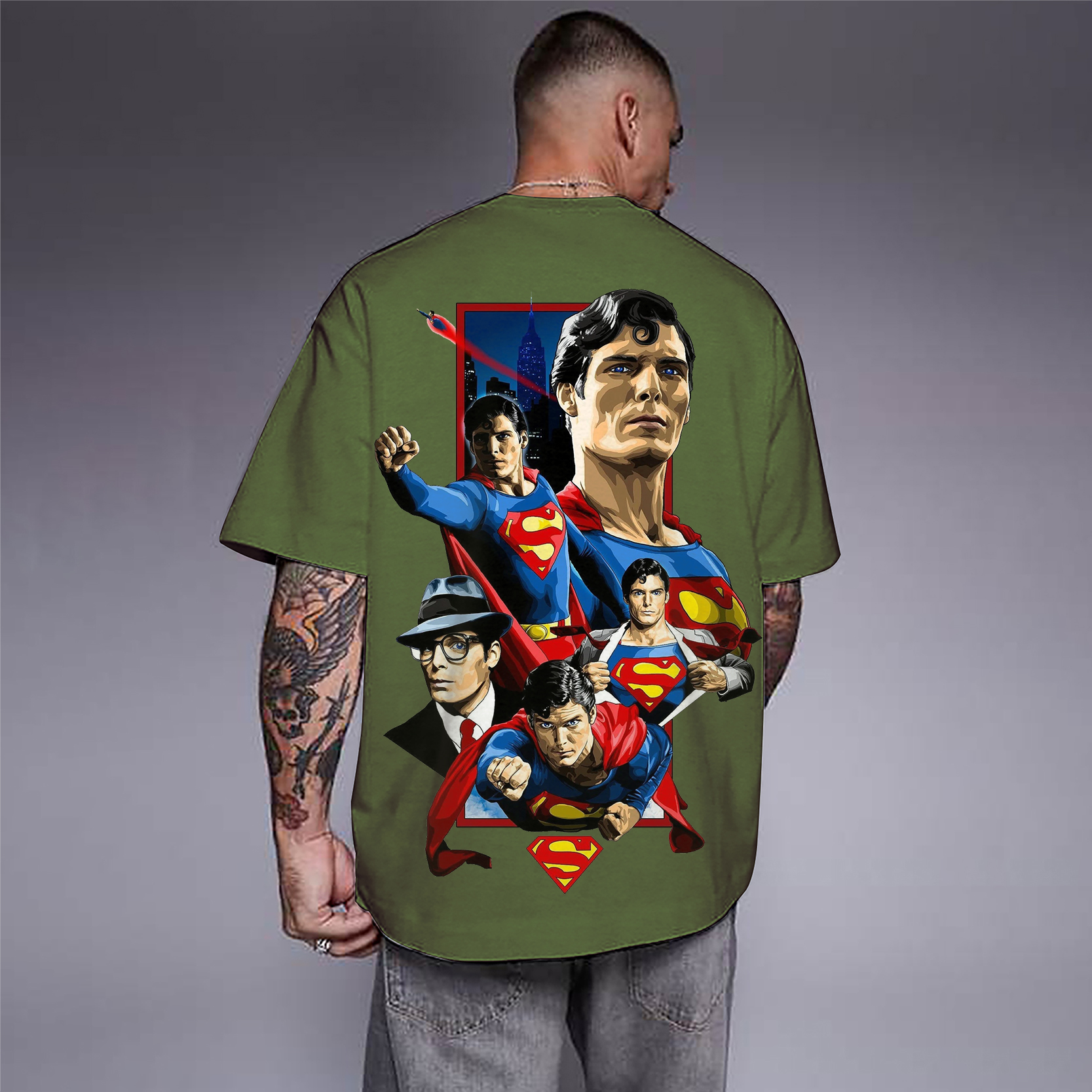 Superman Movie IP Pattern Men's Casual T-shirt