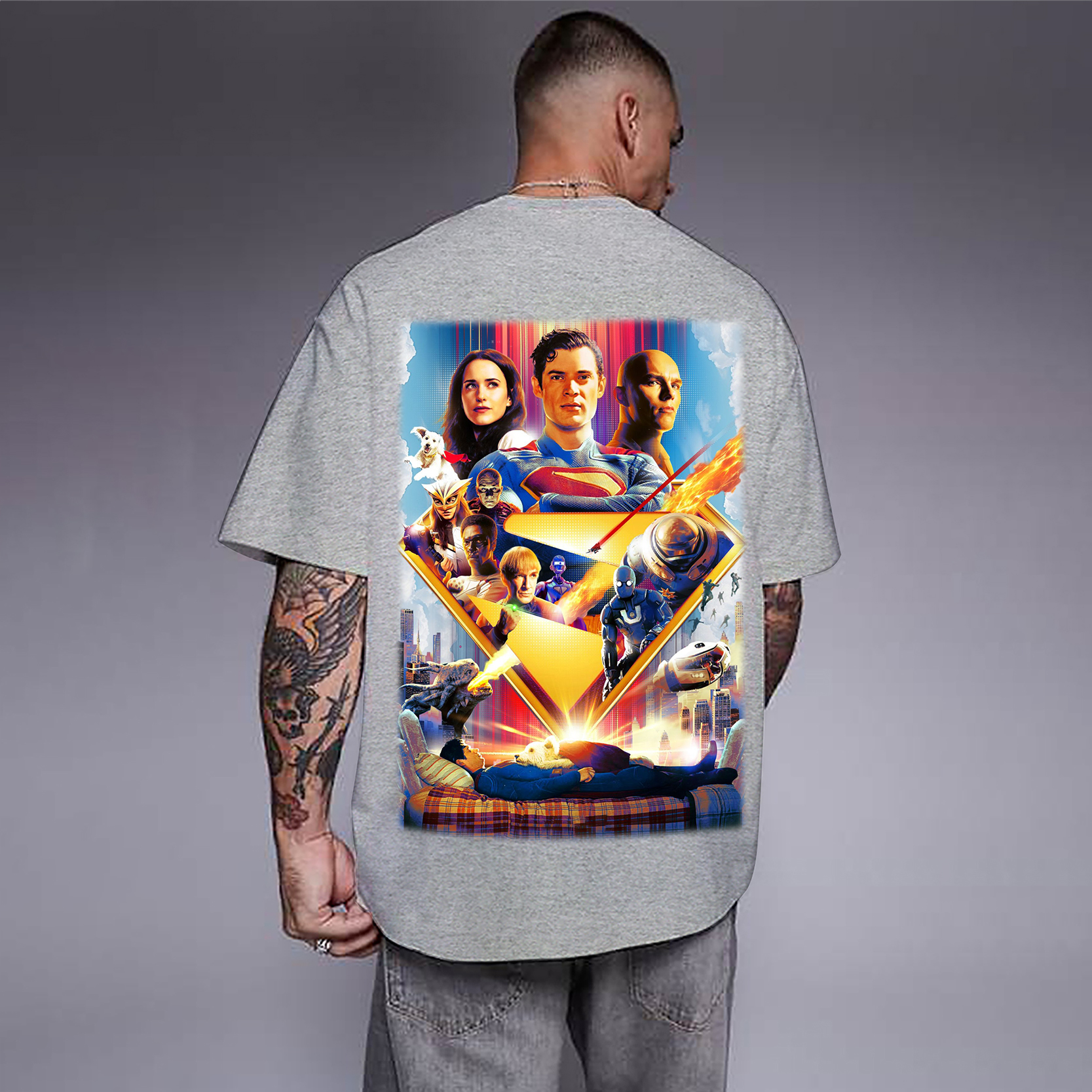 Superman Movie IP Pattern Men's Casual T-shirt