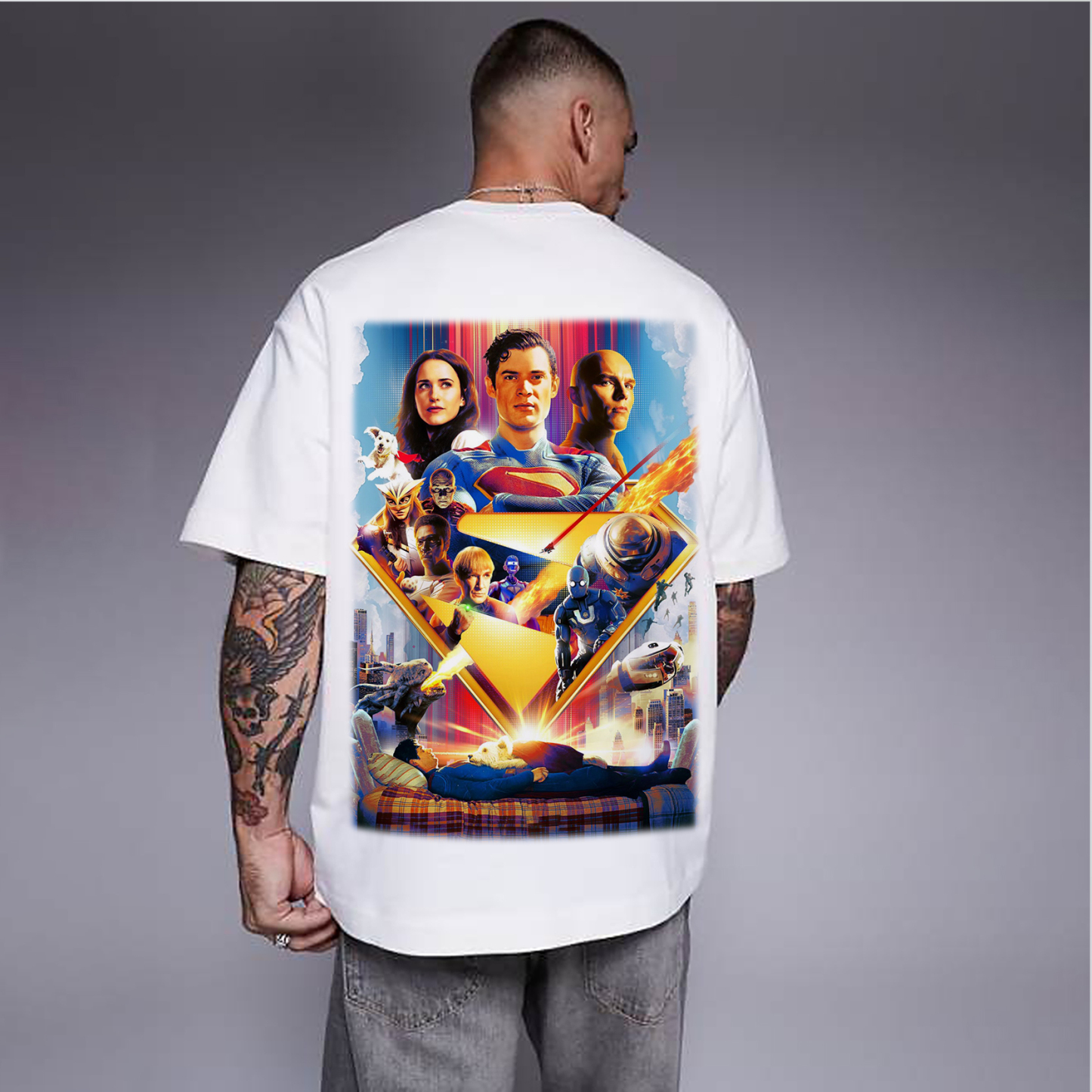 Superman Movie IP Pattern Men's Casual T-shirt