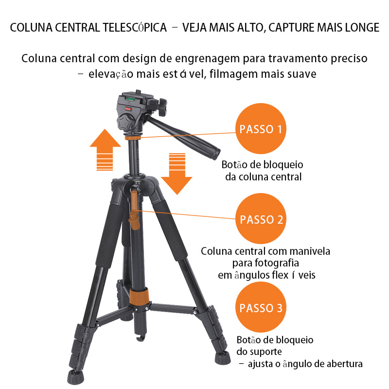 Tripé para telescópio (extensível até 150 cm, compatível universalmente)