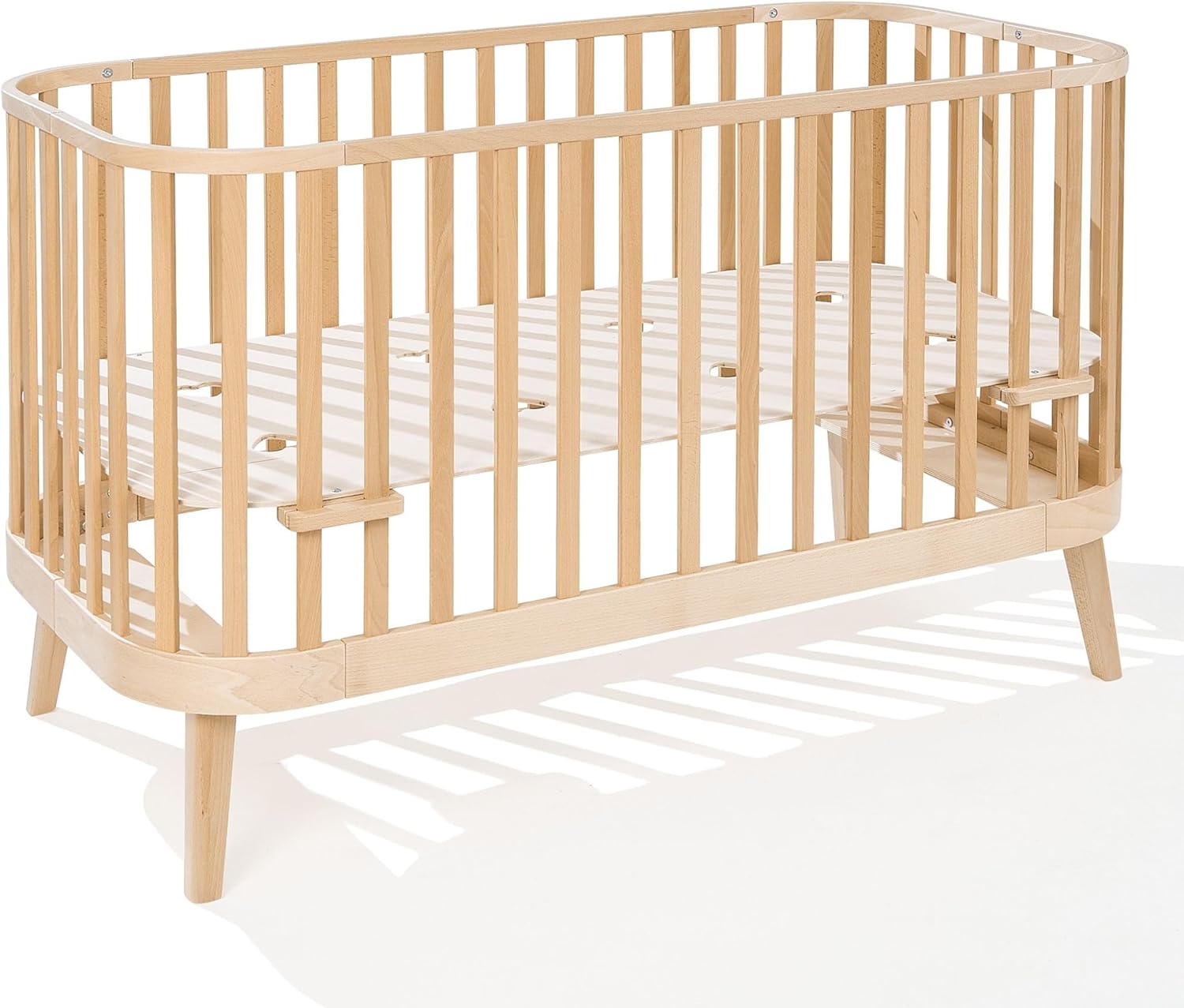 NEXAMARKET MEBLE Gitterbett 140x70 cm - 2in1 Babybett Kinderbett - Principal Beistellbett Baby aus Holz - Bett Baby Mitwachsend - Kinderbett umbaubar - Jugendbett - Holz