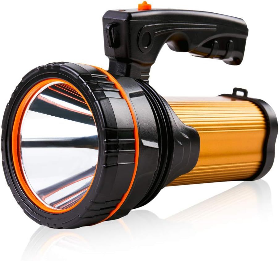 NEXAMARKET Extrem hell LED Taschenlampe Hochleistungs usb Aufladbar Handscheinwerfer 4 Akku Batteriebetrieben Wiederaufladbar Suchscheinwerfer Strahler Gross Tragbarer Flashlight Torch 1 Jahr Garantie