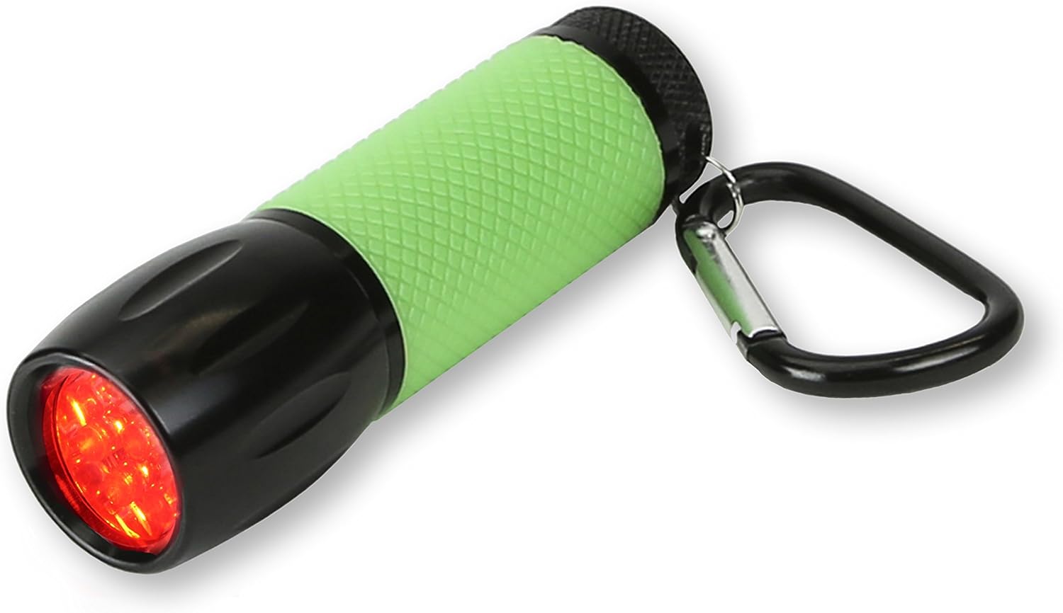 NEXAMARKET RedSight Pro Rotlicht-LED Taschenlampe mit Leuchtgriff, 2 Helligkeitsstufen und Karabinerhaken (SL-33)