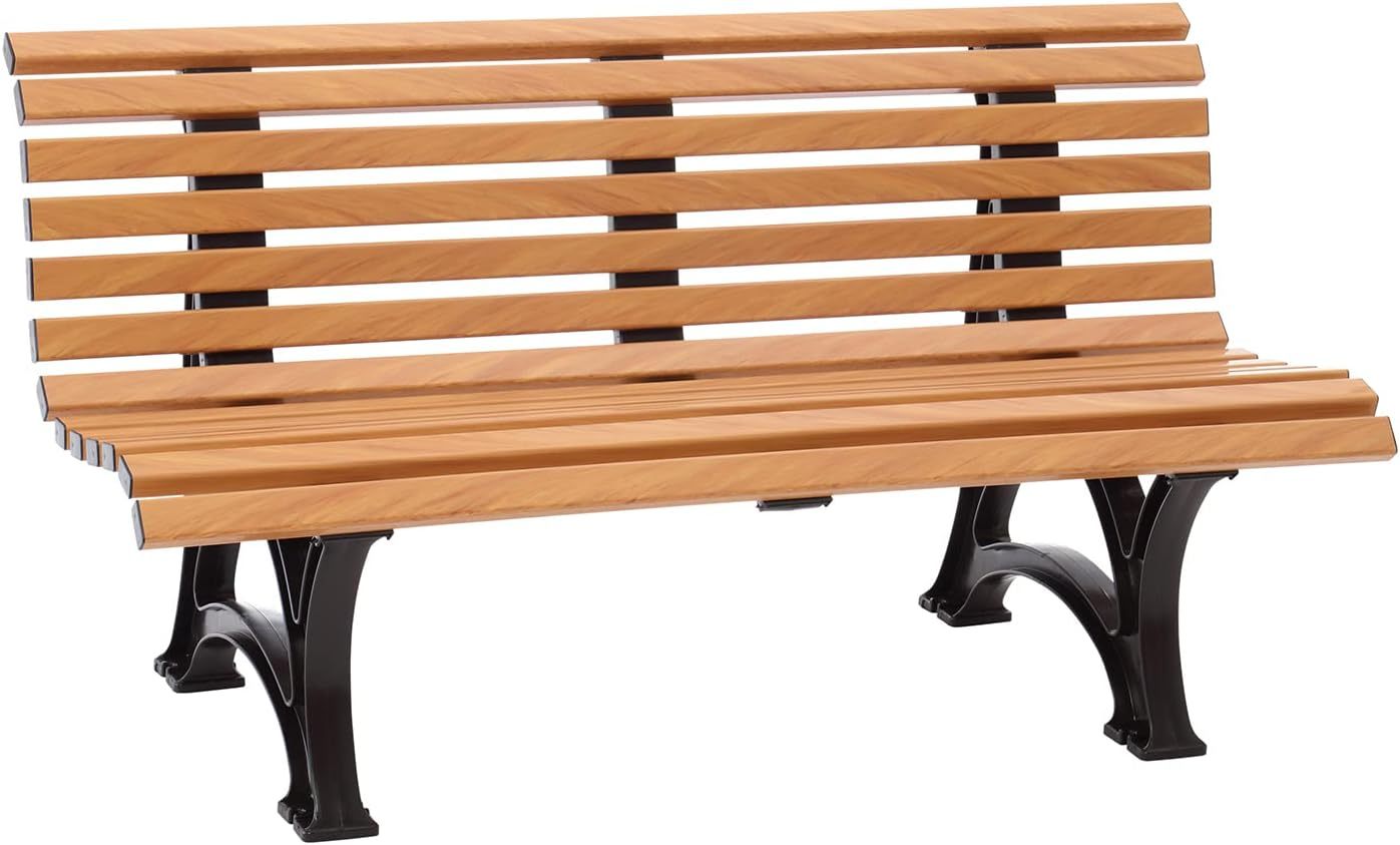 NEXAMARKET Sitzbank Helgoland - 3-Sitzer Gartenbank für Garten, Balkon, Terrasse, Parkbank in Holzoptik, Made in Germany