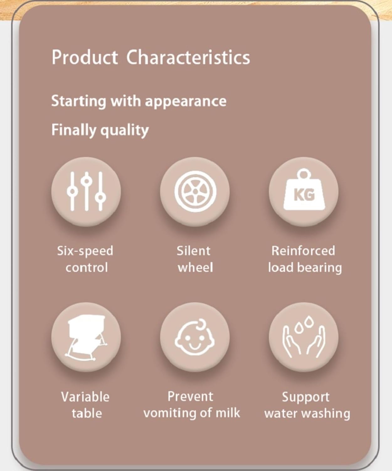 NEXAMARKET 3in1 Baby Beistellbett Reisebett, Babybetten, Mit Rollen, Sechs Ebenen Stufen Höhenverstellung, Wiege, Höhenverstellug und Einstellung der Neigung der Matratze (Goldgrau)