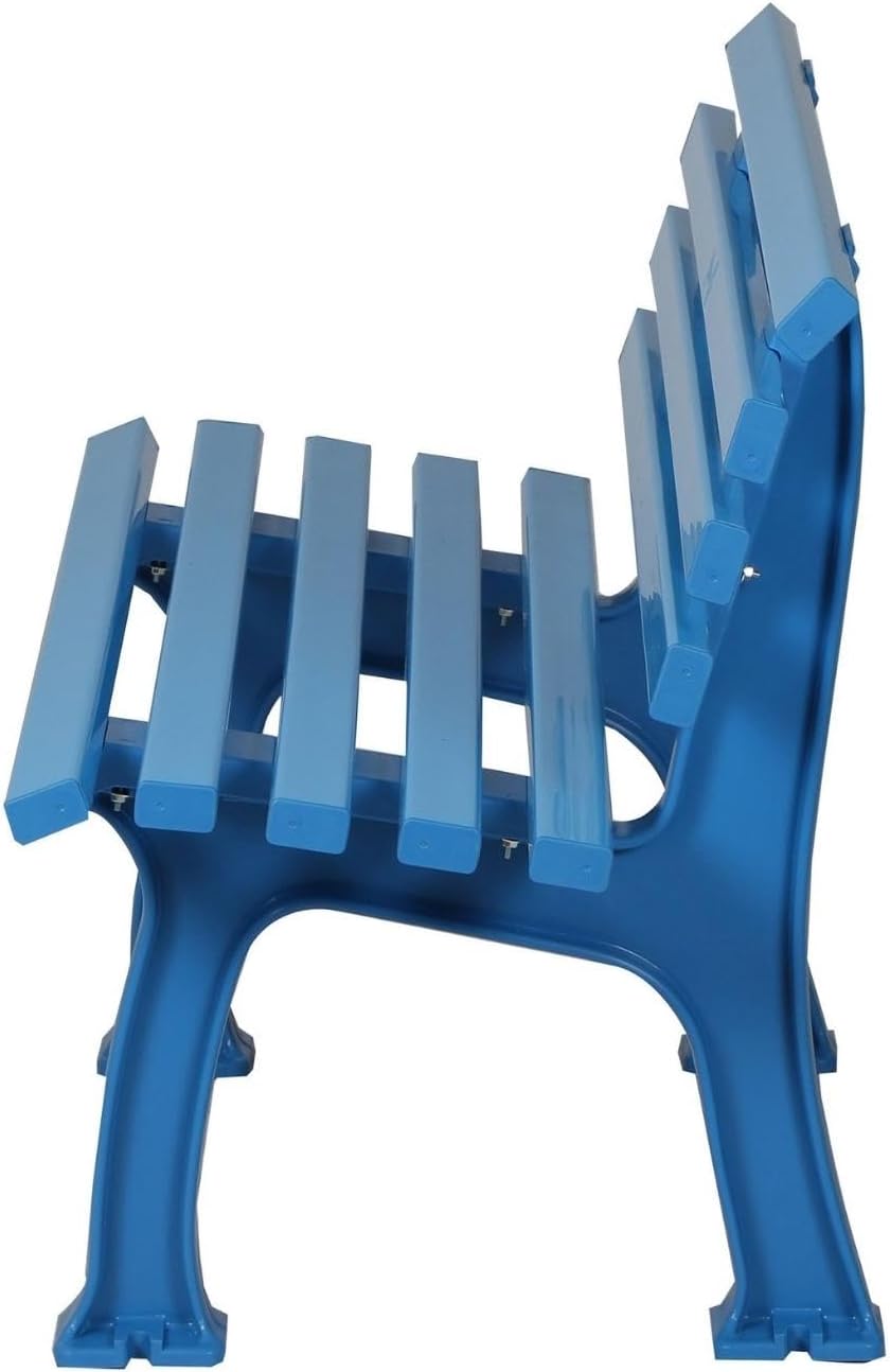 NEXAMARKET Gartenbank Antigua | 2-Sitzer | Himmelblau | HxBxT 74x120x54cm | Witterungs- & UV-beständiger Kunststoff | Parkbank Sitzbank Außenbereich Garten Balkon Terrasse