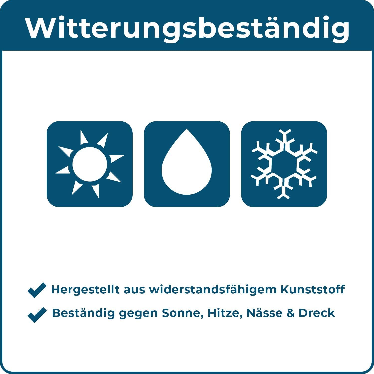 NEXAMARKET Sitzbank Helgoland - 3-Sitzer Gartenbank für Garten, Balkon, Terrasse, Parkbank in Holzoptik, Made in Germany