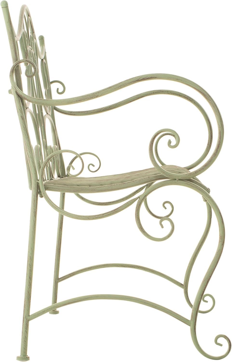 NEXAMARKET Gartenbank Tara aus lackiertem Eisen I Sitzbank im Jugendstil I Eisenbank mit 2-3 Sitzplätzen I erhältlich, Farbe:antik-grün