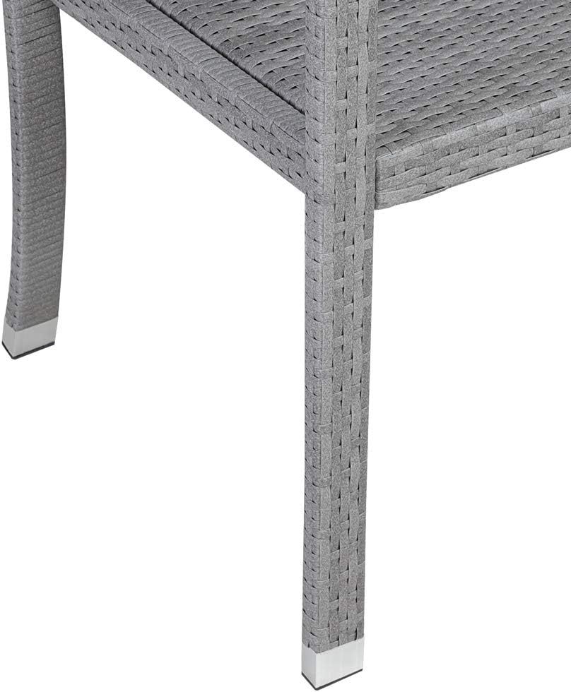 NEXAMARKET Gartenbank Wetterfest Polyrattan UV-beständig 320kg Belastbar Garten Terrasse Balkon Bank Balkonbank Gartenmöbel 122x58x87cm 2-Sitzer Grau