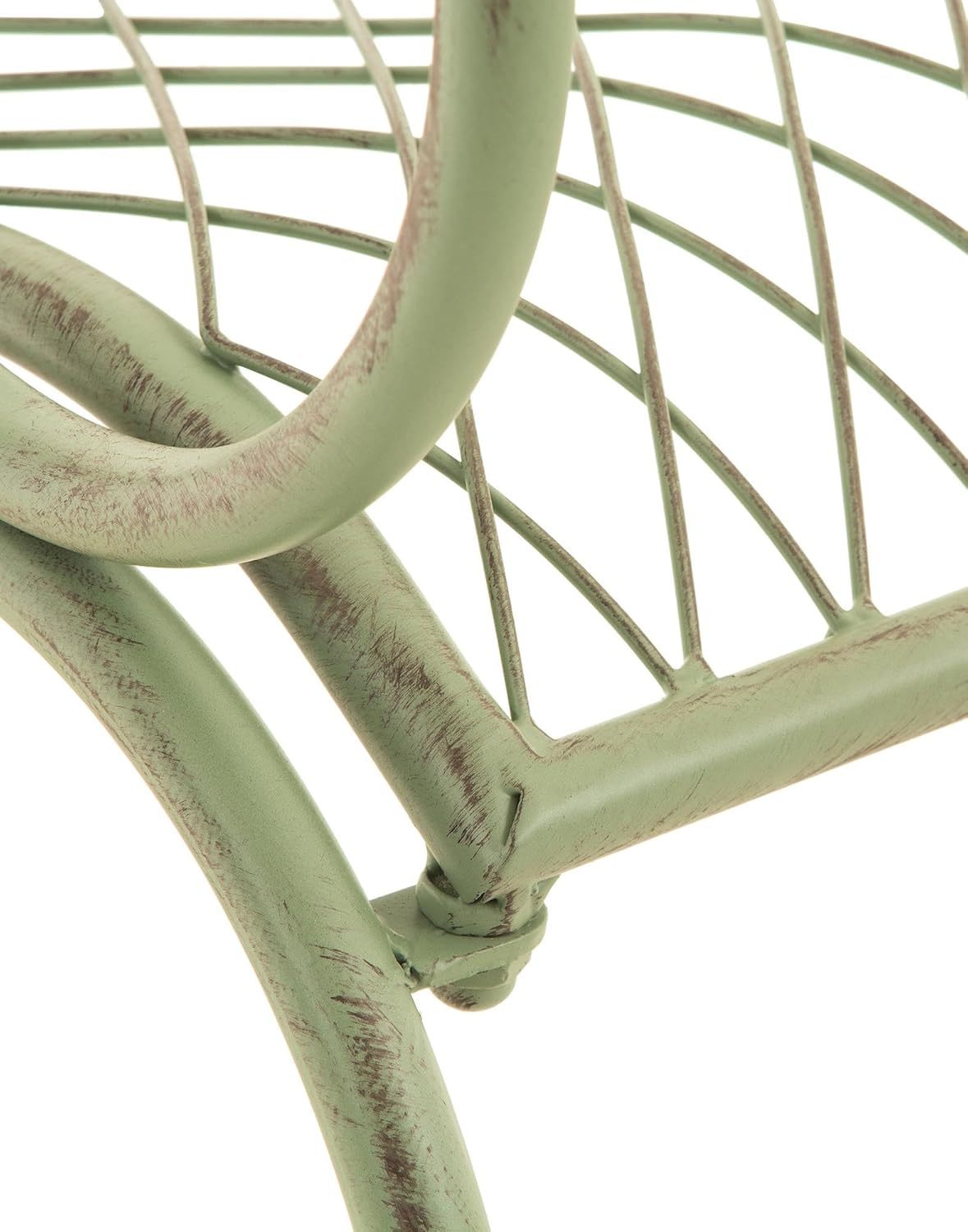 NEXAMARKET Gartenbank Tara aus lackiertem Eisen I Sitzbank im Jugendstil I Eisenbank mit 2-3 Sitzplätzen I erhältlich, Farbe:antik-grün