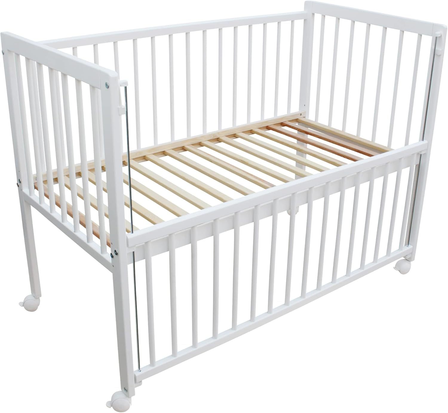 NEXAMARKET Kinderbett/Beistellbett/Babybett 2in1 120x60cm mit Matratze weiß