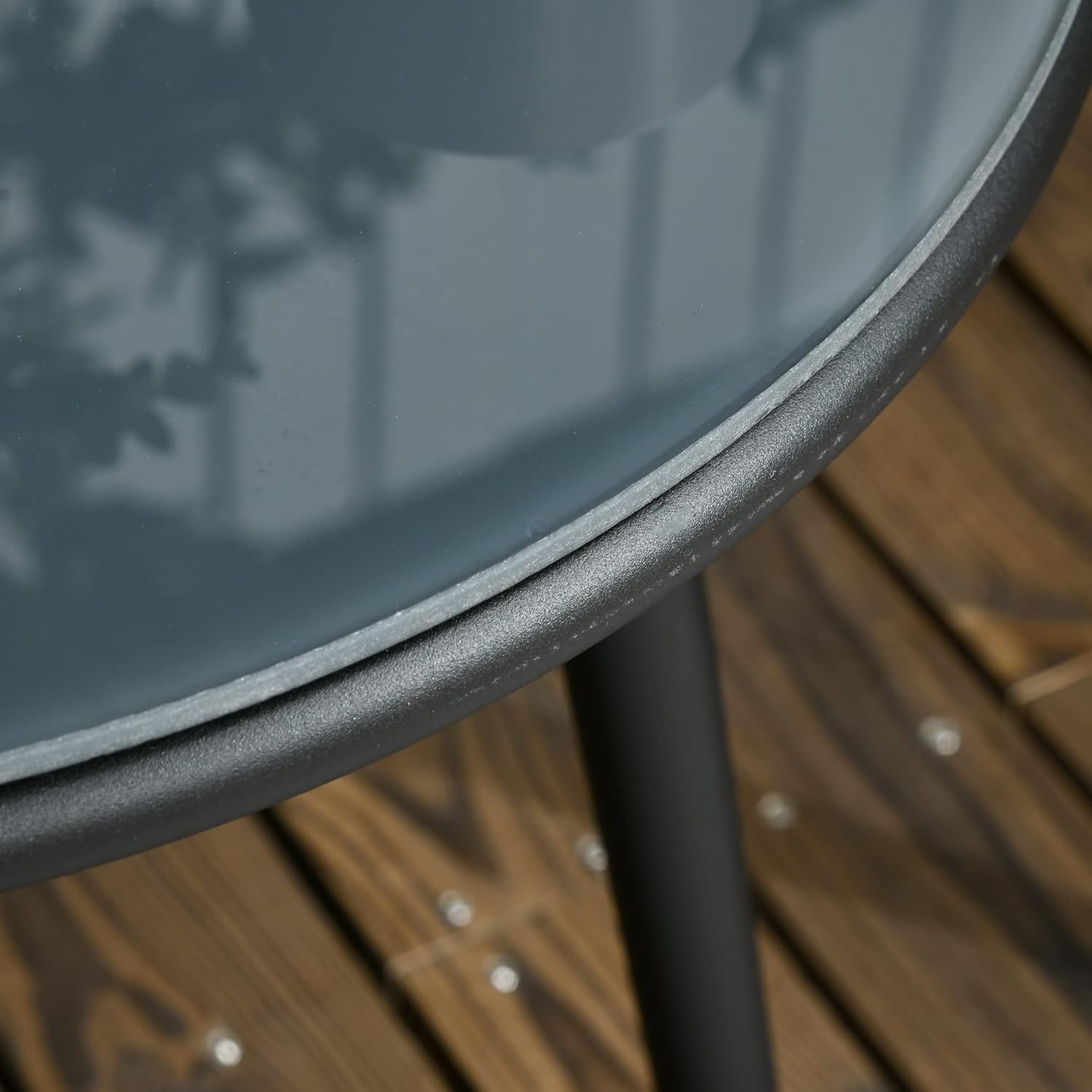 NEXAMARKET 3tlg. Gartenmöbel Set, Garten-Bistroset inkl. 1 Tisch, 2 Stühlen mit Sitzkissen, Balkon-Set, Gartengarnitur für Terrasse, Balkon, Stahl, Grau