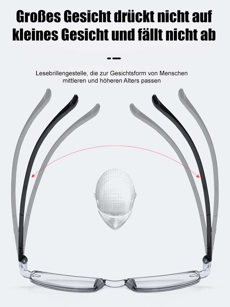 Rahmenlose quadratische Zoom-Lesebrille