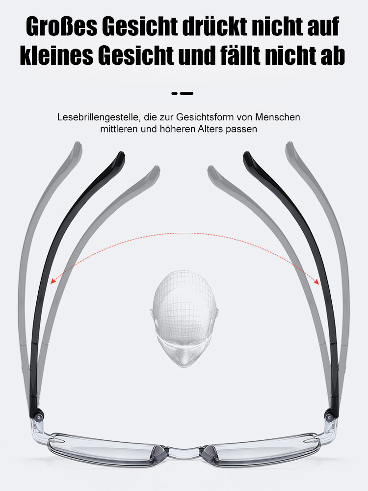 Rahmenlose quadratische Zoom-Lesebrille