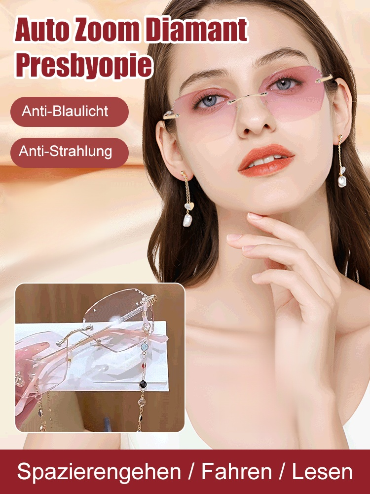 Diamant-Lesebrille mit automatischem Zoom