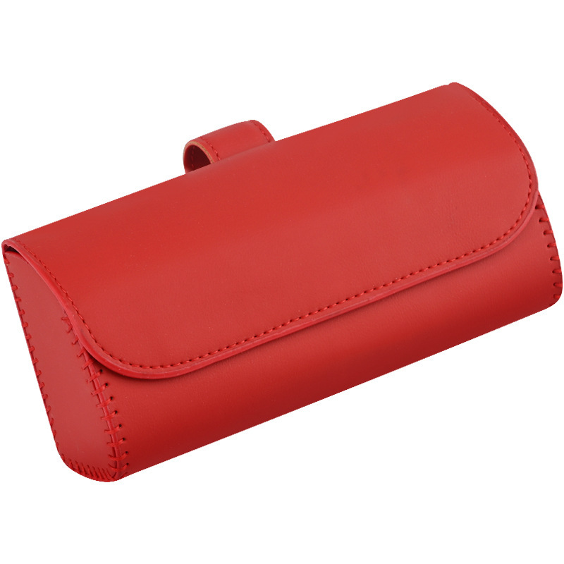Car glasses case hanging sun visor car sunglasses storage bill card holder car leather glasses case