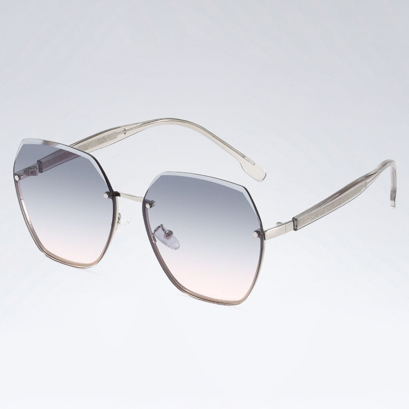 Selbst-Makeup-Sonnenbrille Farbverlauf Grau-Rosa-Sonnenbrille