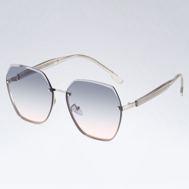 Selbst-Makeup-Sonnenbrille Farbverlauf Grau-Rosa-Sonnenbrille