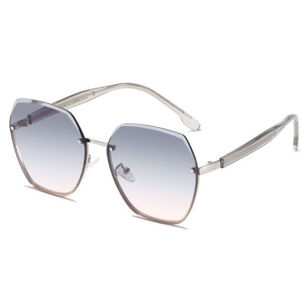 Selbst-Makeup-Sonnenbrille Farbverlauf Grau-Rosa-Sonnenbrille