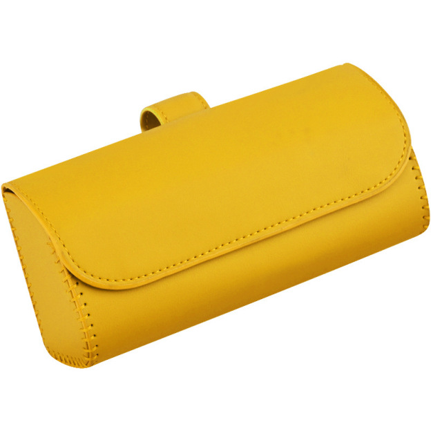 Car glasses case hanging sun visor car sunglasses storage bill card holder car leather glasses case