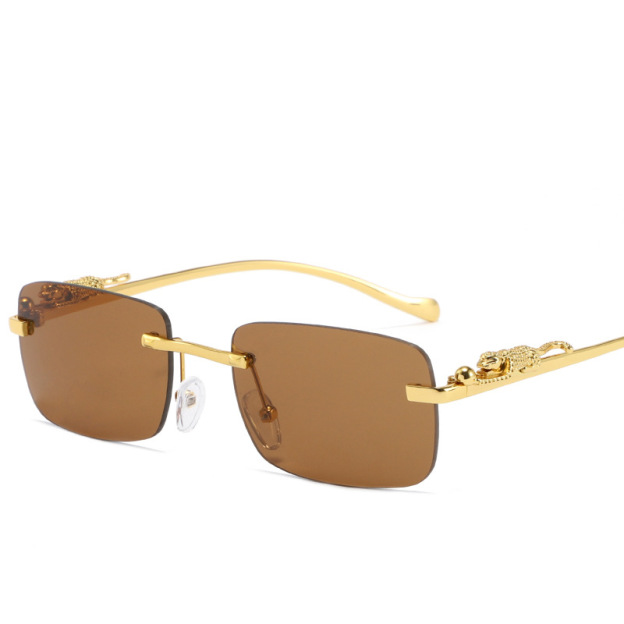 Neu Cheetah Rimless Sonnenbrille