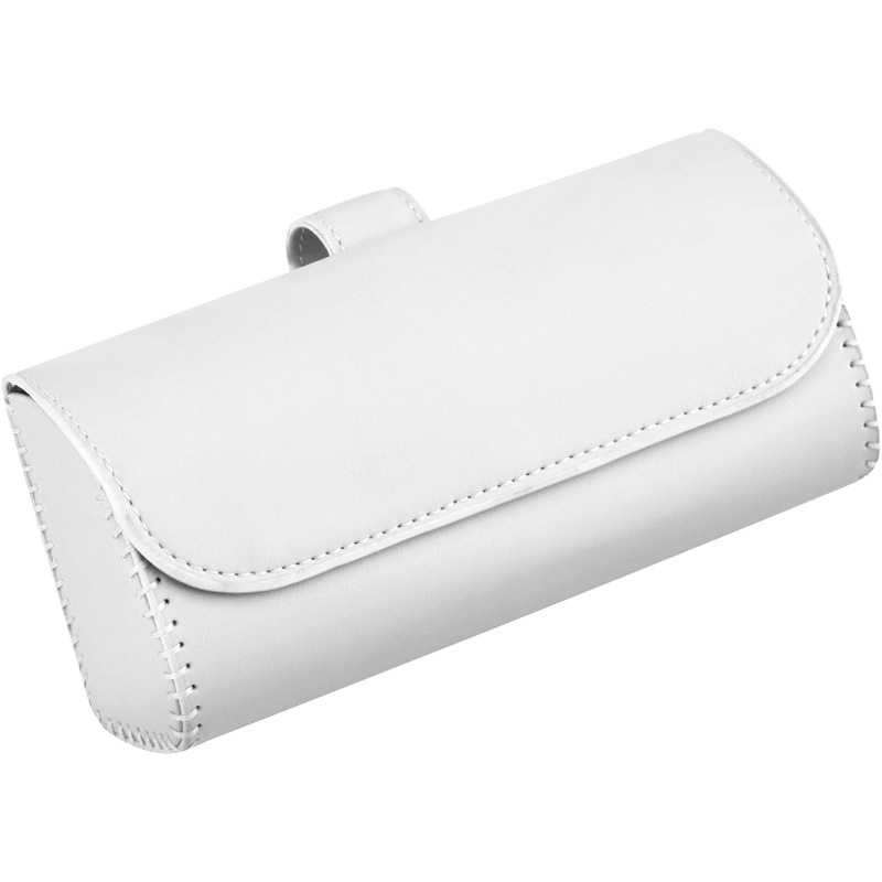 Car glasses case hanging sun visor car sunglasses storage bill card holder car leather glasses case