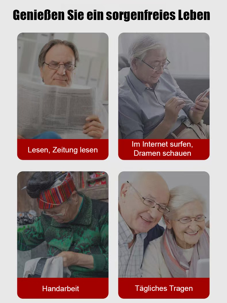 Retro eckige Klappbrille für Altersweitsichtigkeit