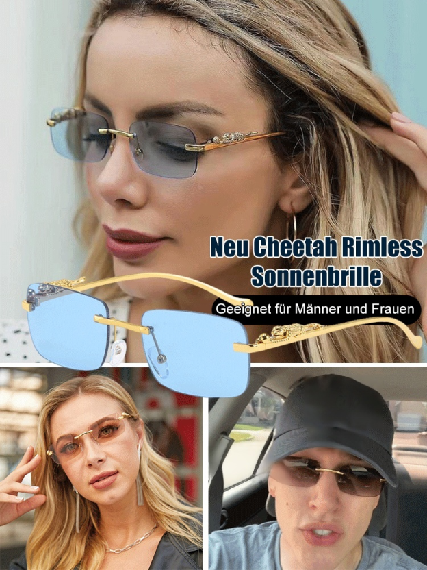 Neu Cheetah Rimless Sonnenbrille