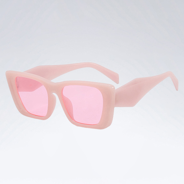 Quadratische Retro-Sonnenbrille von Pjia in Geleefarbe