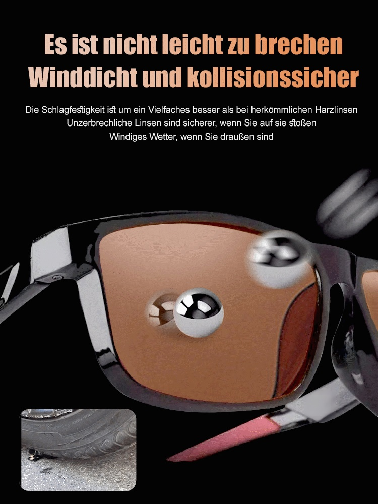 Quadratische Retro-Sonnenbrille von Pjia in Geleefarbe