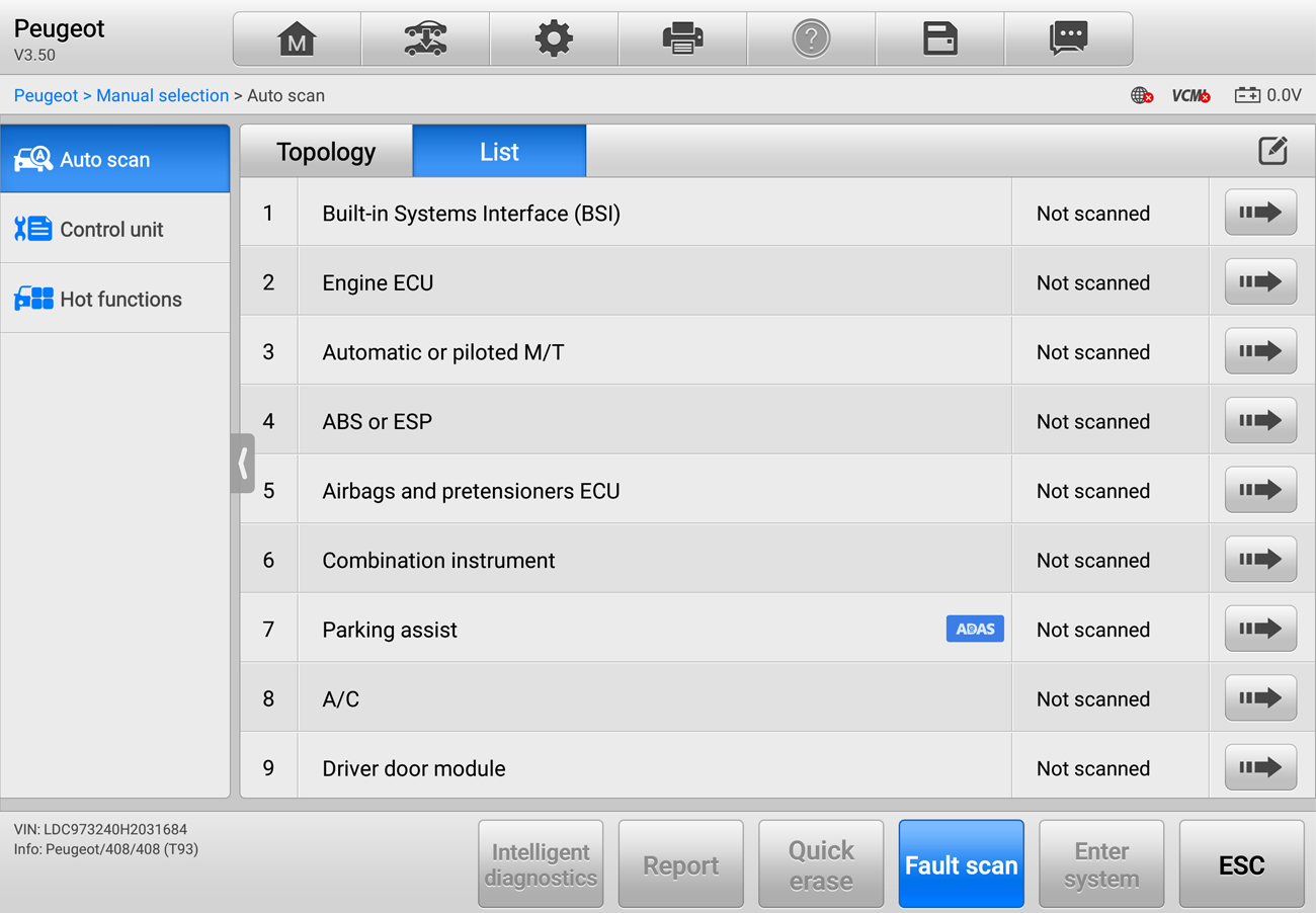 Autel MaxiPro MP808BT Pro auto scan function