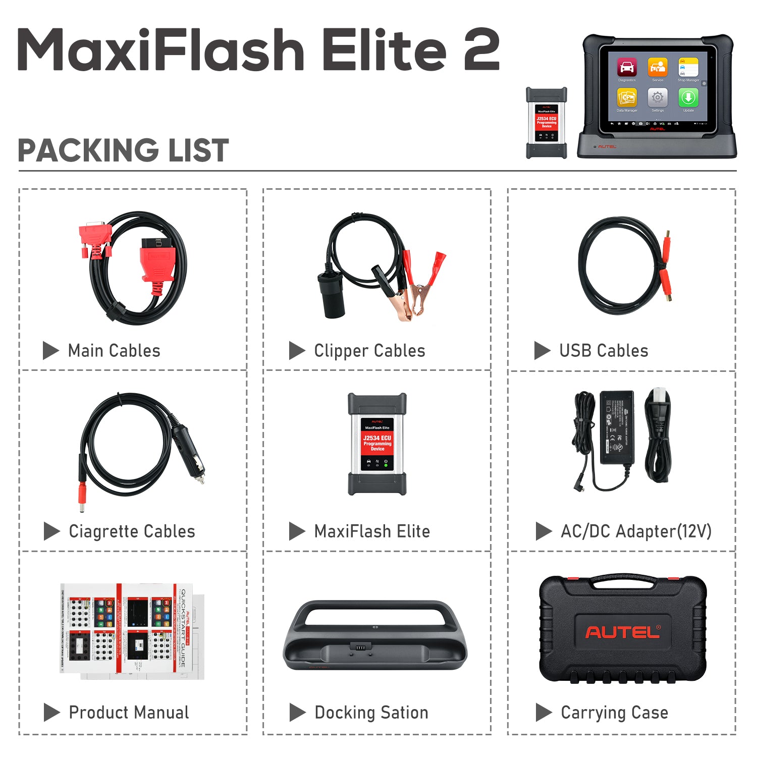 Autel Maxisys Elite II accessory display