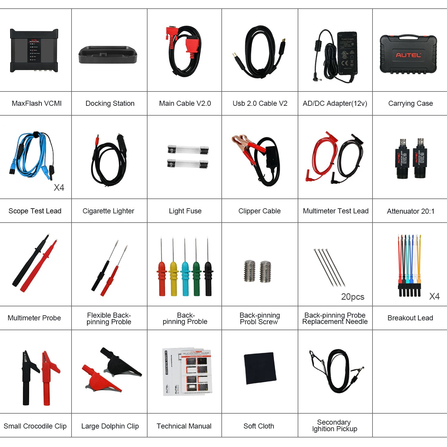 Autel MaxiSys Ultra Accessory list