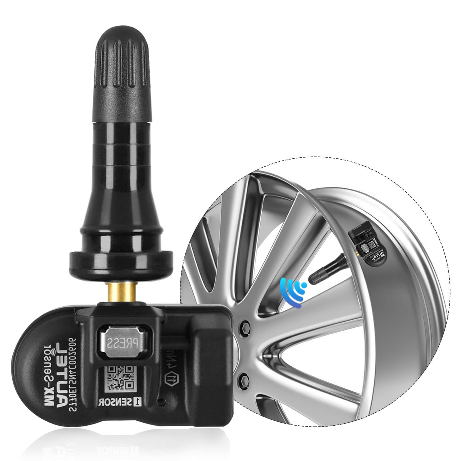 Autel 1-Sensor 433MHZ & 315MHZ 2-in-1 Sensor Rubber Stem Universial & Programmable TPMS Sensor