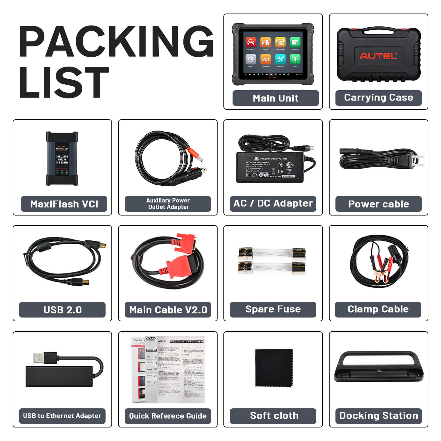 Autel MaxiCOM Ultra Lite package list