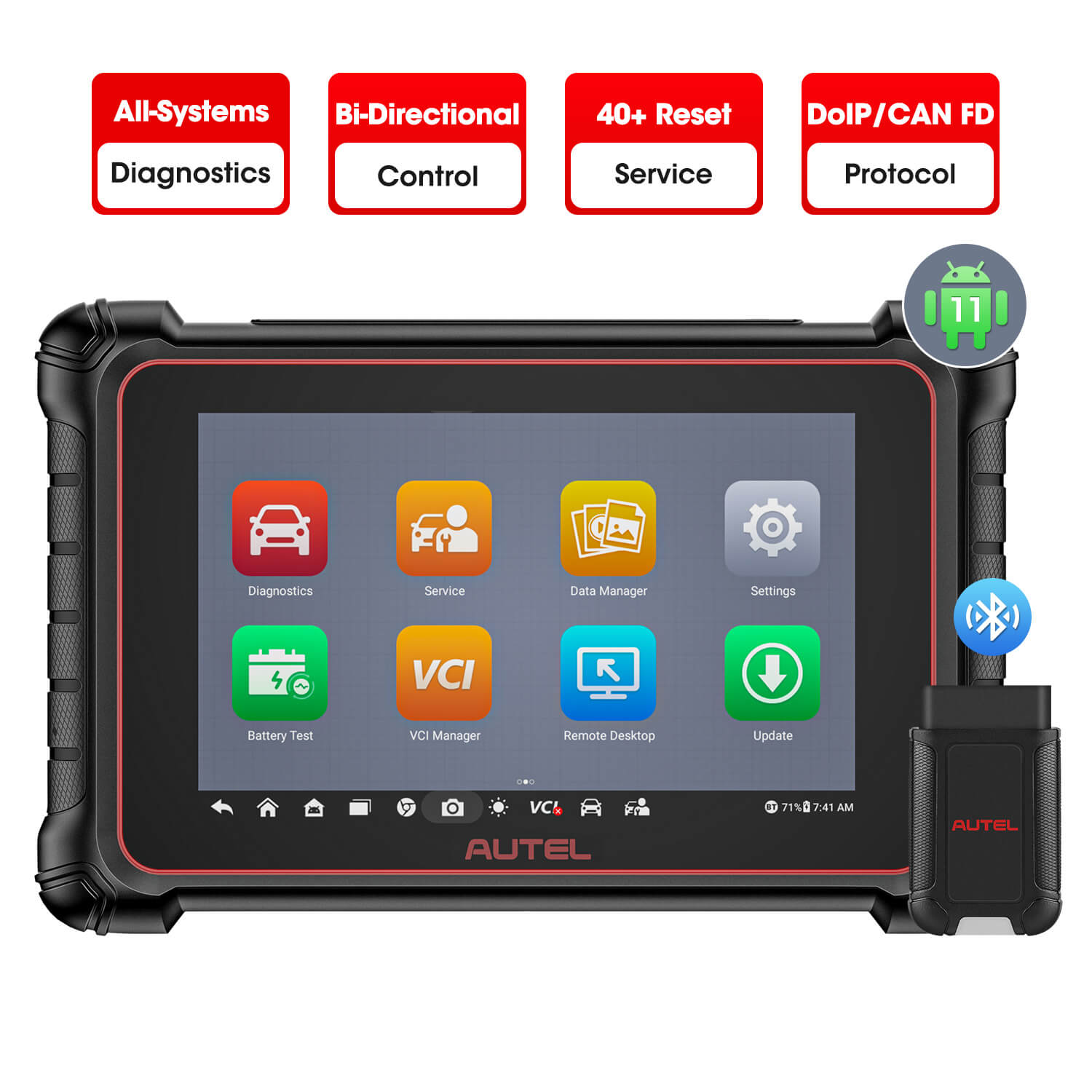 Autel MaxiCOM MK900-BT | Upgraded Version of MK808BT Pro | 2024 Newest Released | DoIP/CAN FD Protocol Supported | Hardware Improved