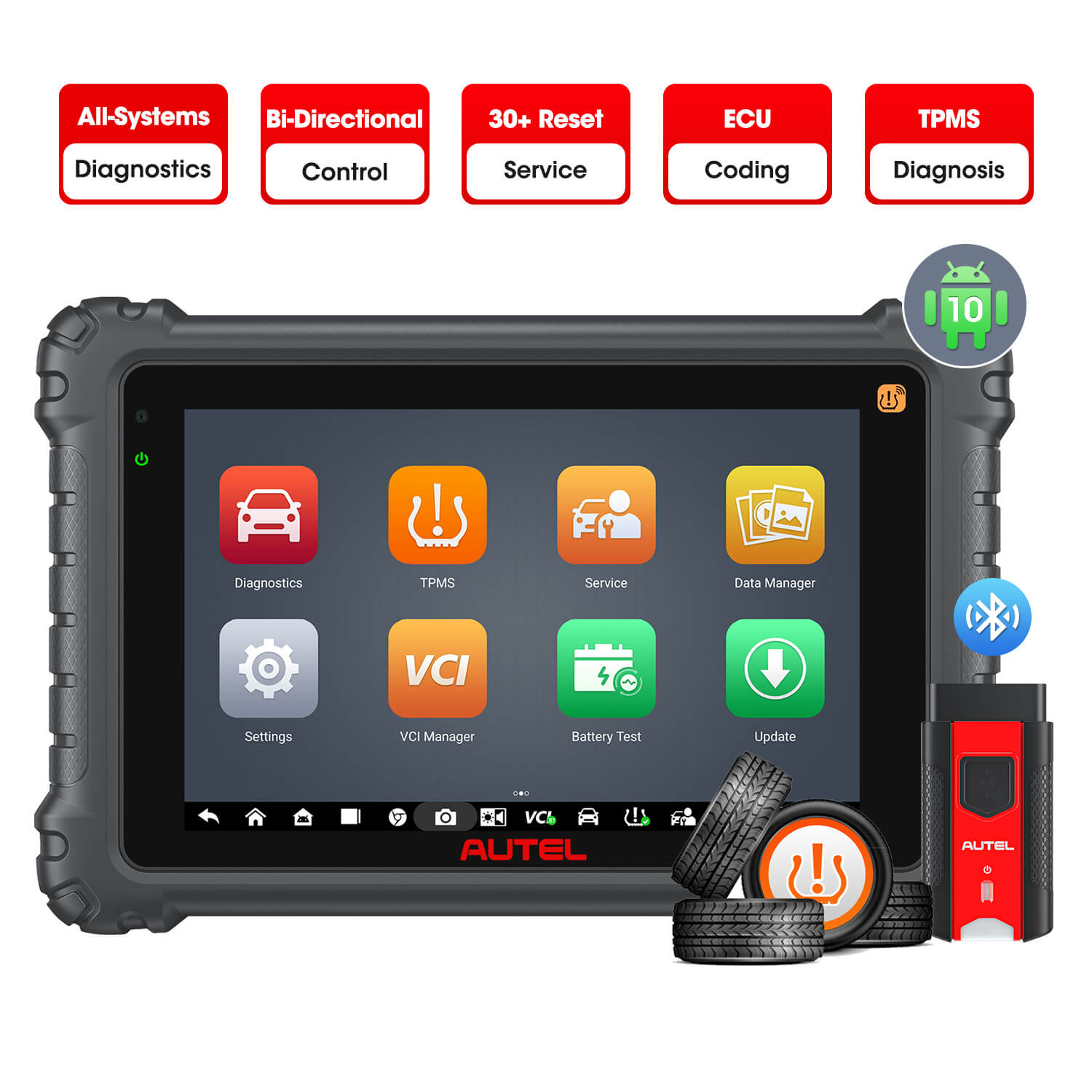 Autel MaxiCOM MK906 Pro-TS UK/EU | Complete TPMS Services | All Systems Diagnosis | Bi-Directional Control | Advanced ECU Coding